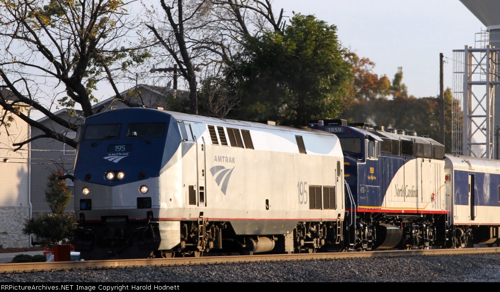 AMTK 195 leads new unit RNCX 1859 on train 73